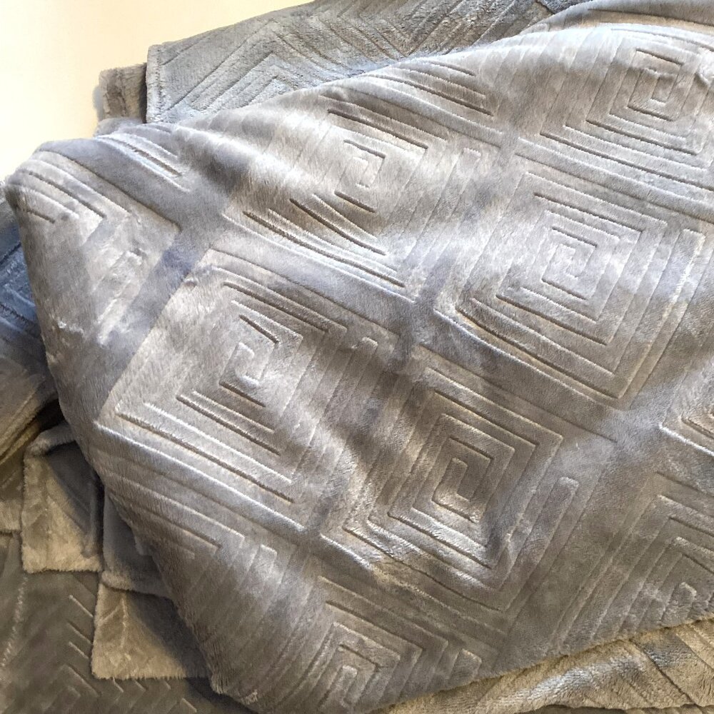 One Piece of Gray Minky Fabric Material Quilting Sewing Clothes Making Crafting